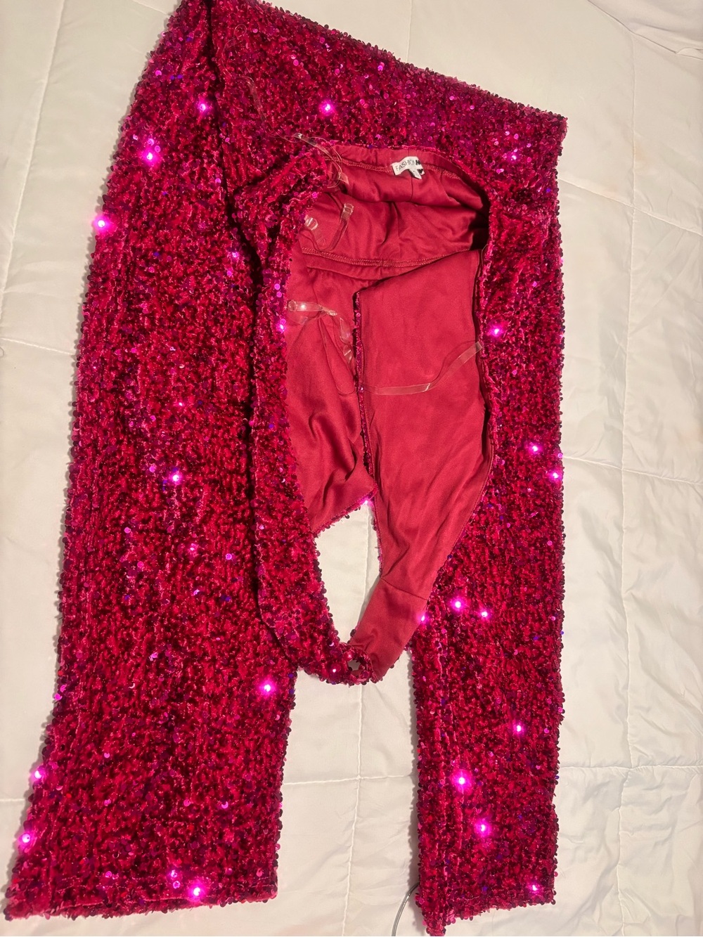 Women's pink Sequin Jumpsuit - Sleeveless V-Neck Party Jumpsuit brand new never - Picture 3 of 4